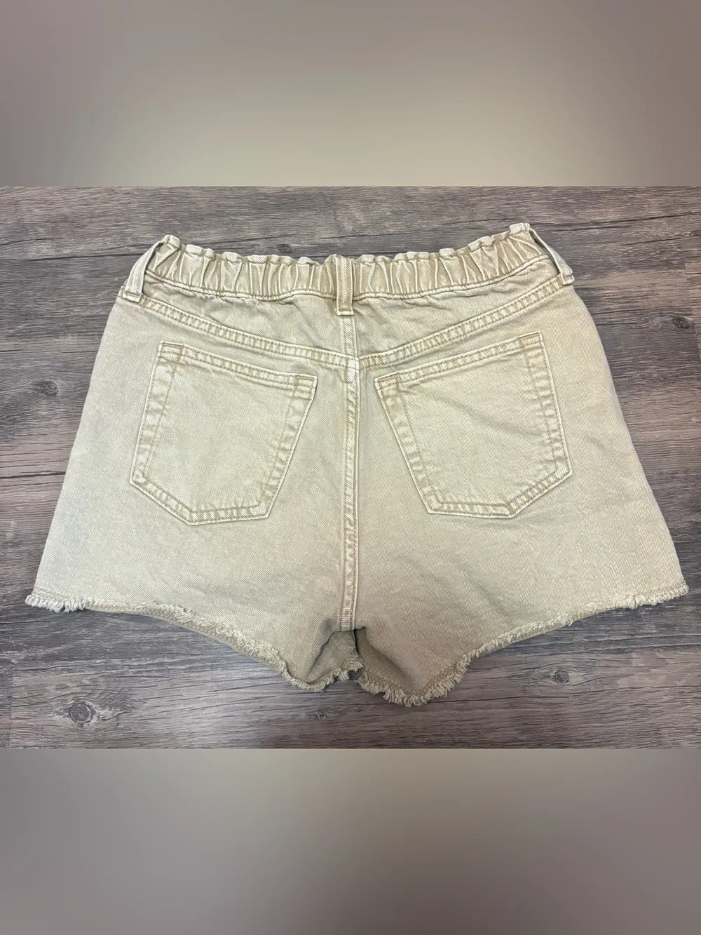 GAP Girls Tan Elastic-Waist Denim Shorts